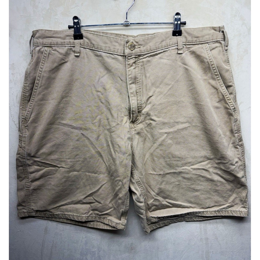 Carhartt Canvas Shorts Men's 38 Beige Workwear Durable Cotton Chino 12" Inseam